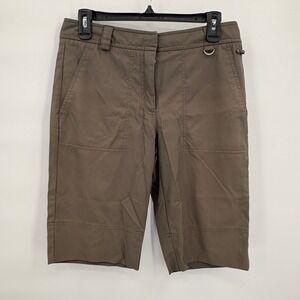 Lija Womens Olive Brown Technical Golf Shorts Size 6 Made in Canada Long Length